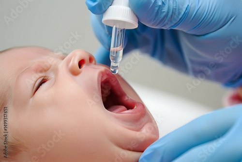 Baby Receiving Oral Polio Vaccine – Child Immunization for Disease Prevention