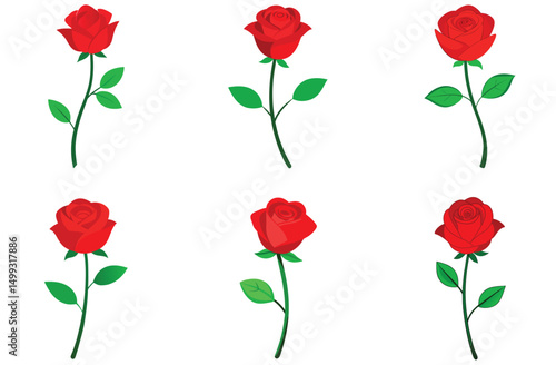 A beautiful bouquet of red roses, isolated on a white background, symbolizing love and romance