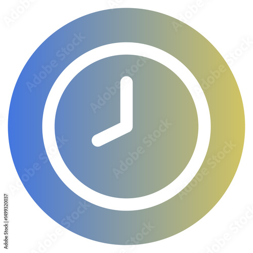 Clock Glyph Gradient Icon