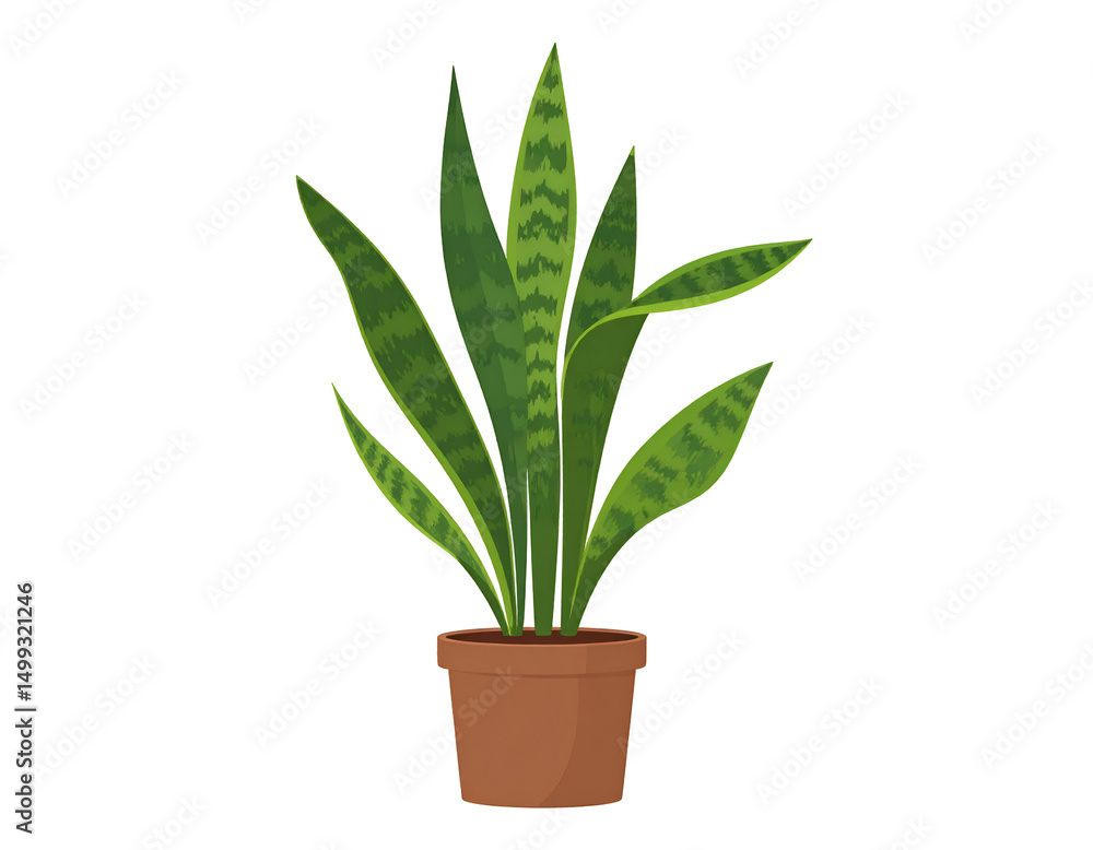 A vibrant houseplant in a terracotta pot A vibrant houseplant in a terracotta pot