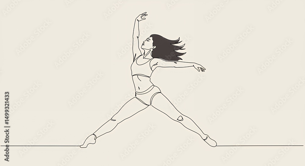 Dancer Line Art Minimalist Illustration Dancer Line Art Minimalist Illustration