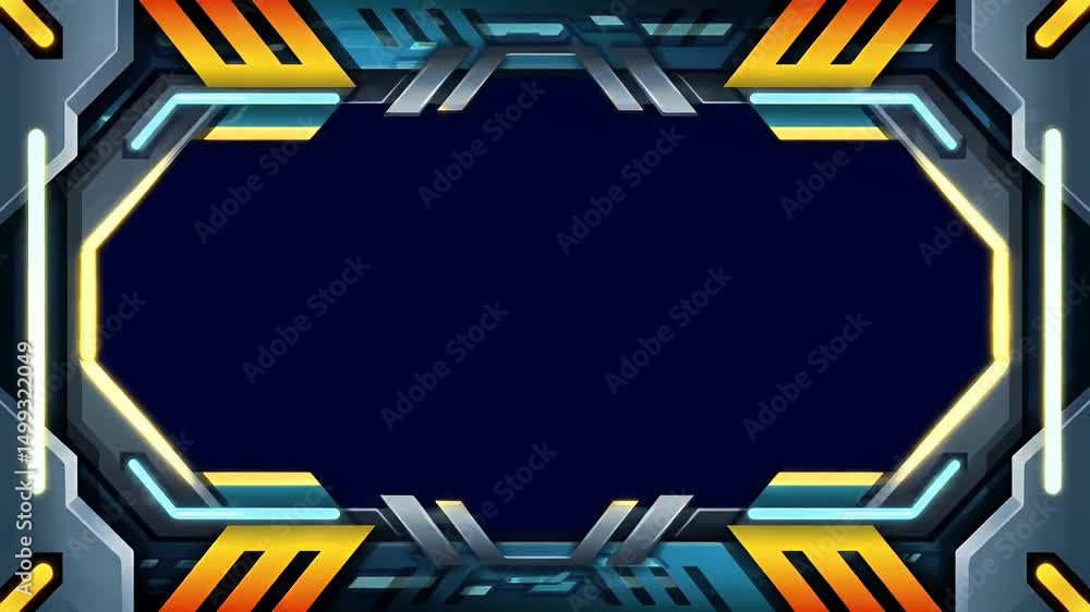Sci-fi frame animation for streaming overlay design Stock Video | Adobe ...
