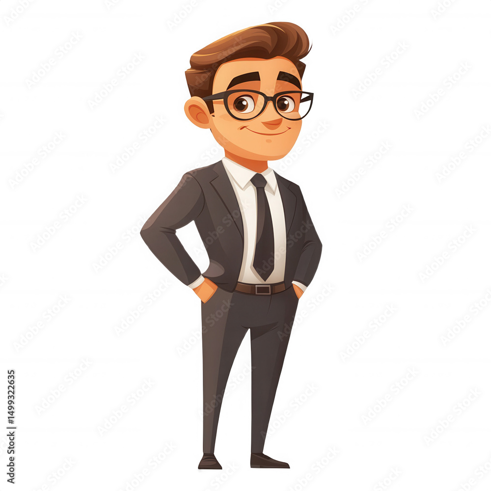 Cartoon businessman in suit vector illustration stock photo image art on transparent background Cartoon businessman in suit vector illustration stock photo image art on transparent background