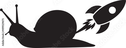 Snail with Rocket Boost Fast Startup Concept Illustration