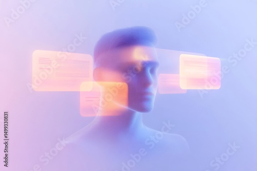 Futuristic ai chatbot concept with holographic interface for innovative communication design