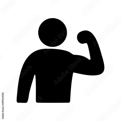 Flexing bicep icon showing strength and power