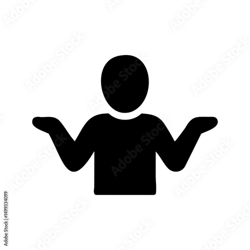 Shrugging person icon representing confusion or uncertainty