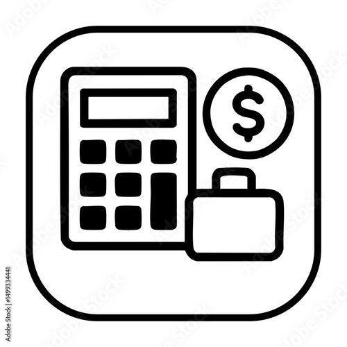 Finance and business icon with calculator and dollar