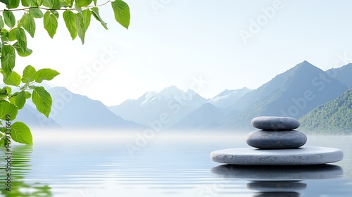 Zen Stones, Misty Mountains