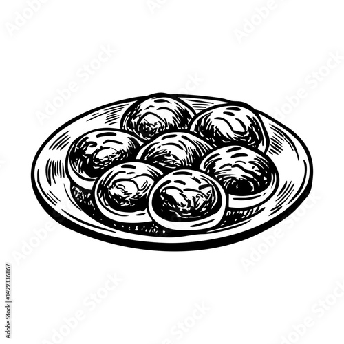 A vintage illustration depicting fluffy dinner rolls