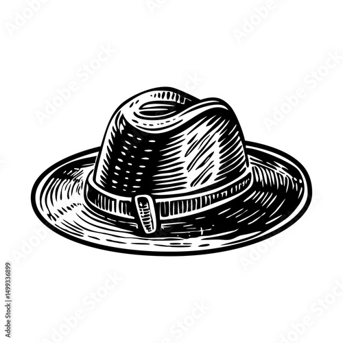 A sketchy style illustration of felt hat