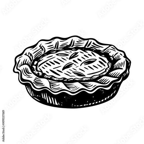 A vintage style illustration of pie crust edge