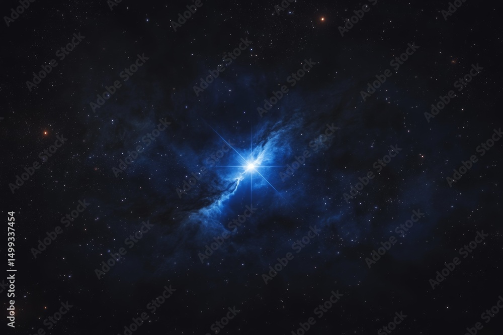 Fototapeta premium Celestial star in deep space nebula with cosmic clouds - perfect for astronomy themes and designs