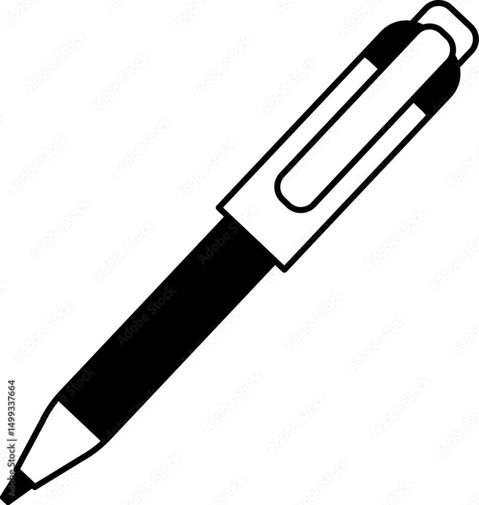 Fototapeta premium black and white illustration of a pen