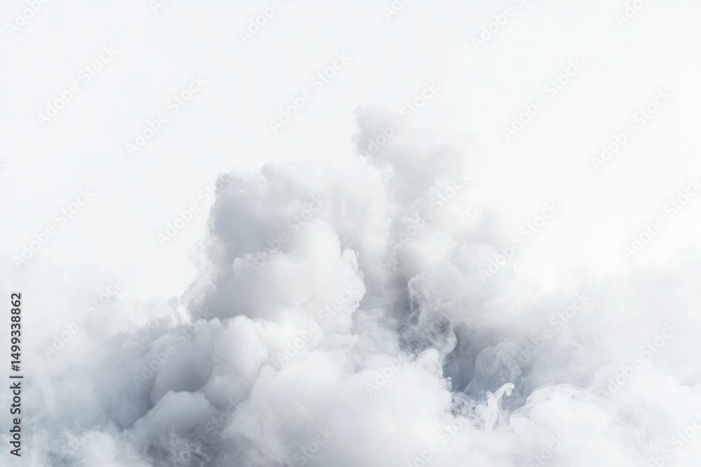Fototapeta premium Serene soft clouds isolated on white background for design projects