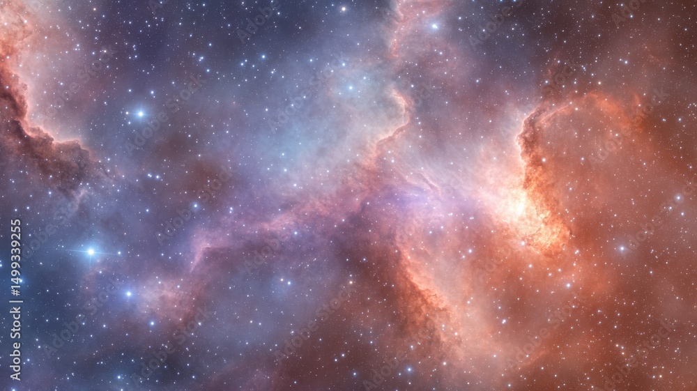 Fototapeta premium Zodiac night sky: gemini constellation and star patterns in celestial clouds