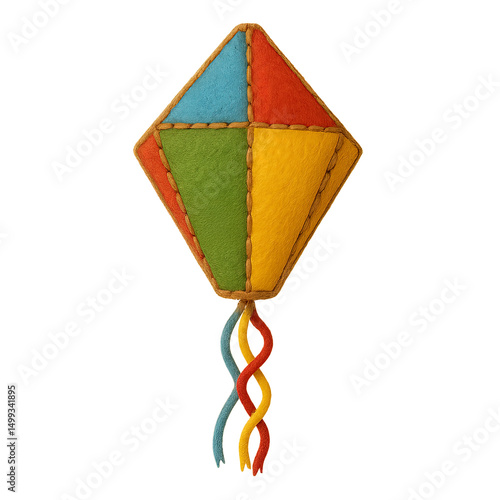 Costura de tecido em formato de balão icone 3d isolado para campanha de são joão