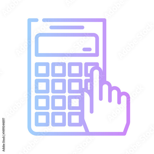 college icon spesial line with gradient color blue purple_calculator
