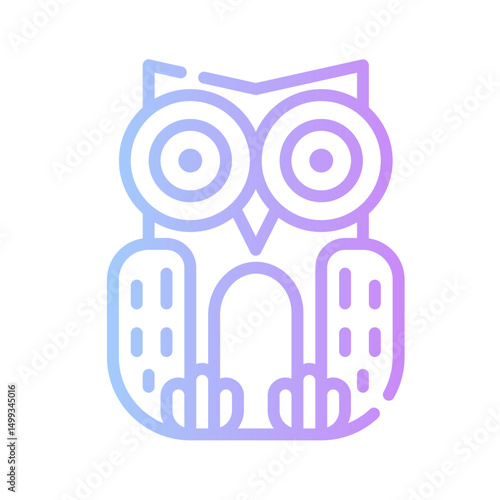 college icon spesial line with gradient color blue purple_owl