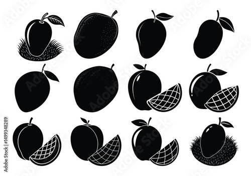 Set Of Mango vector file on whitge background 