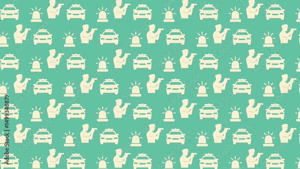Fototapeta premium Vector seamless POLICE pattern design