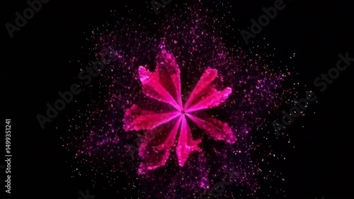 Floral Fusion: A 3D Burst of Color and Motion