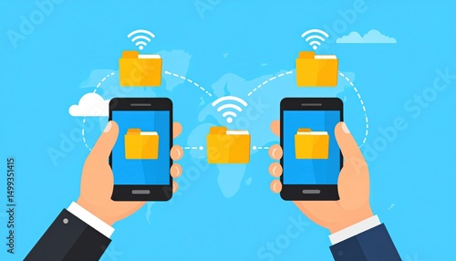 Seamless File Transfer between Smartphones Globally with Wireless Connectivity