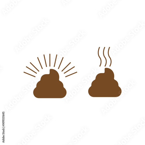 funny poo icons on white
