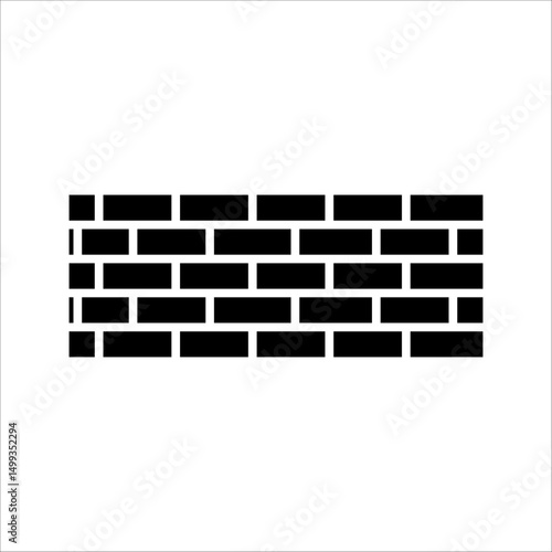Brick wall. Seamless brickwork pattern. Vector illustration isolated on black background