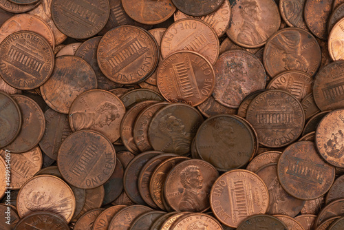 Pennies coin background