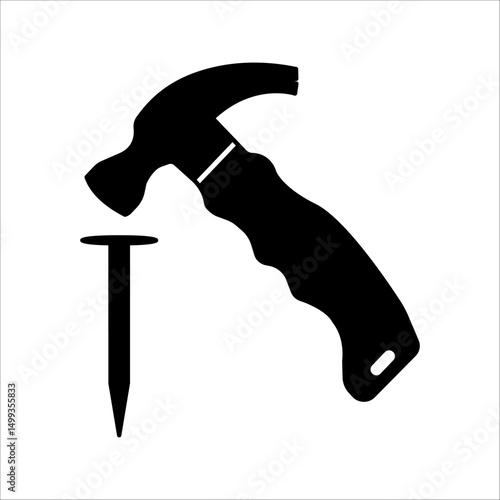 illustration of hummer icon and nails sign symbol vector isolated
