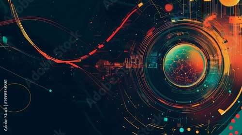 Fototapeta Naklejka Na Ścianę i Meble -  Orbiting earth abstract space station