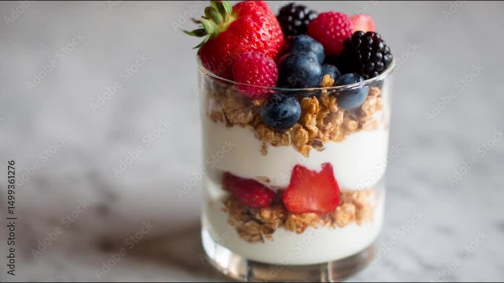 Fruit parfait with fresh seasonal berries Fruit parfait with fresh seasonal berries