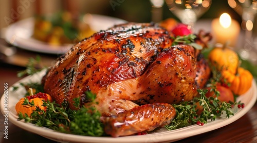 Roasted Thanksgiving Turkey on a platter