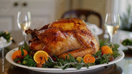 Roasted Thanksgiving Turkey on a platter (1)