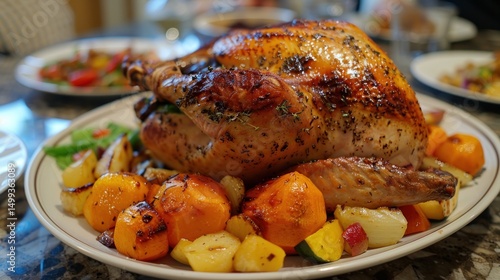 Roasted turkey with vegetables