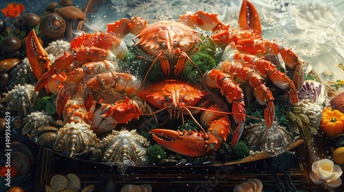 Seafood platter, vibrant display