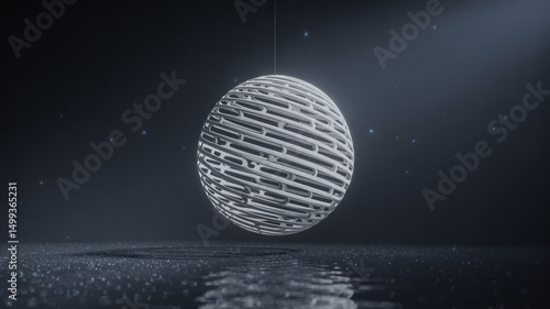 White open-structured sphere abstract