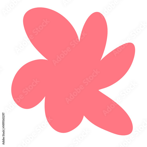 bright bold bubble squiggle shape abstract modern design asset salmon coral pink