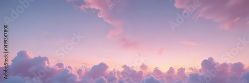 Dreamy pastel cotton candy sky gradient  Soft, fluffy, pink, blue, yellow hues , magical, design