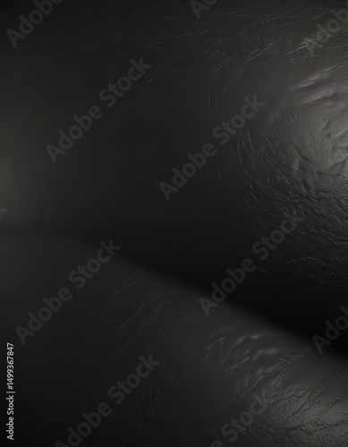 Deep black leather, subtly textured  Luxurious, abstract background ,  close-up,  abstract,  reflection