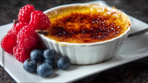 Wallpaper Mural Delicious crème brûlée with fresh berries Torontodigital.ca