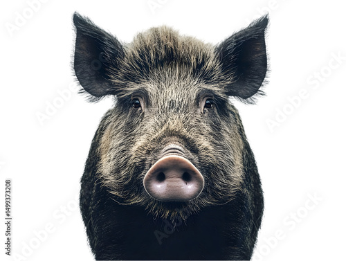 Close-up portrait of a wild boar