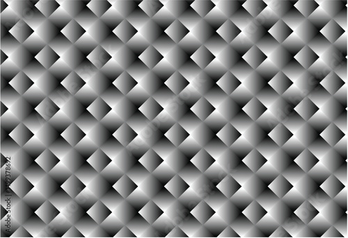 Black and white geometric pattern. They can create a sense of order and visual appeal, the pattern in the image uses a gradient to give a 3D effect and optical illusion 