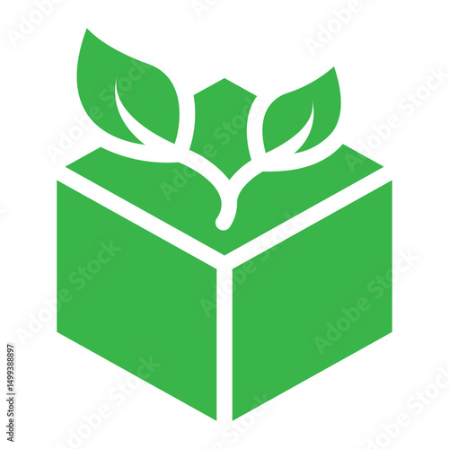 biodegradable packaging icon
