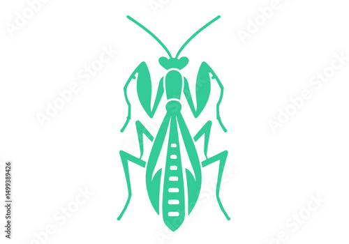 Mantis Flat Illustration Vector Isolated by AZ for Books, Arts, Design and Decoration Graphic Asset