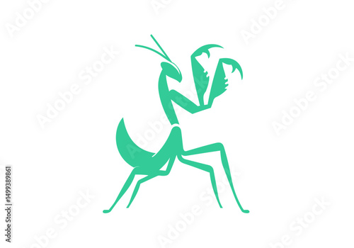 Mantis Flat Illustration Vector Isolated by AZ for Books, Arts, Design and Decoration Graphic Asset