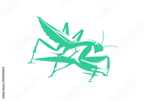 Mantis Flat Illustration Vector Isolated by AZ for Books, Arts, Design and Decoration Graphic Asset
