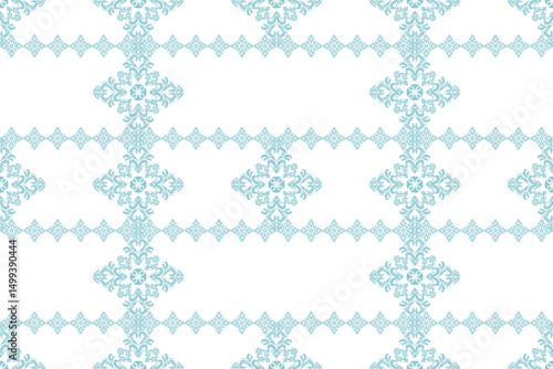 Damask patterns feature intricate, symmetrical motifs inspired by floral or ornamental designs.
Often elegant and timeless, they are ideal for sarong, clothing, rug and home decorated.