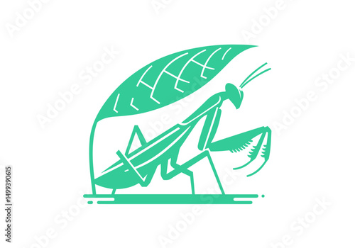 Mantis Flat Illustration Vector Isolated by AZ for Books, Arts, Design and Decoration Graphic Asset